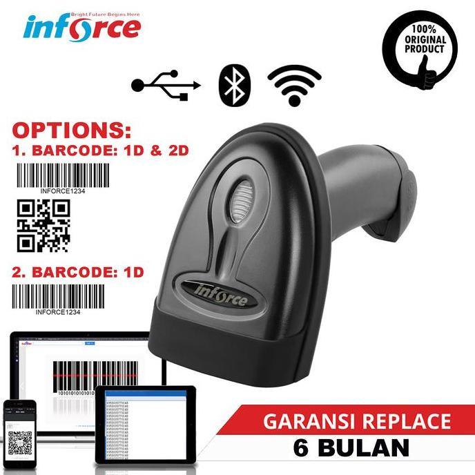 INFORCE WIRELESS BLUETOOTH USB BARCODE SCANNER T88 E-FAKTUR 1D/2D