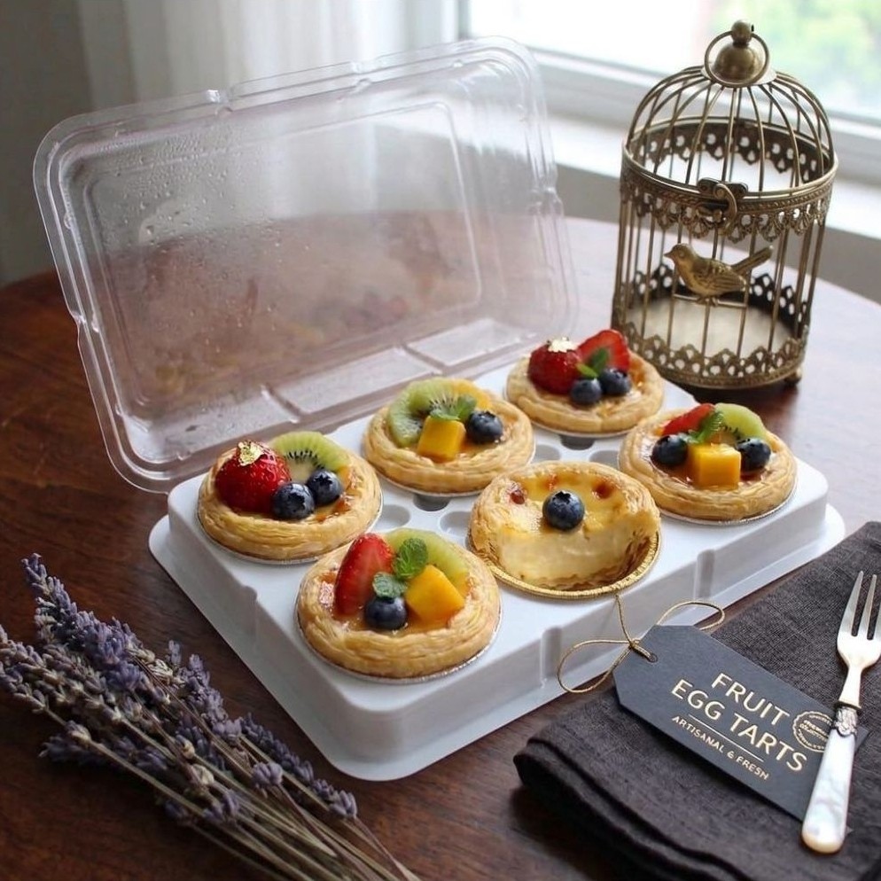 Mika tray nampan pie 6lubang isi 25pcs per pack MP6 MP-6 MP 6 lobang lubang pie tart susu mochi daif