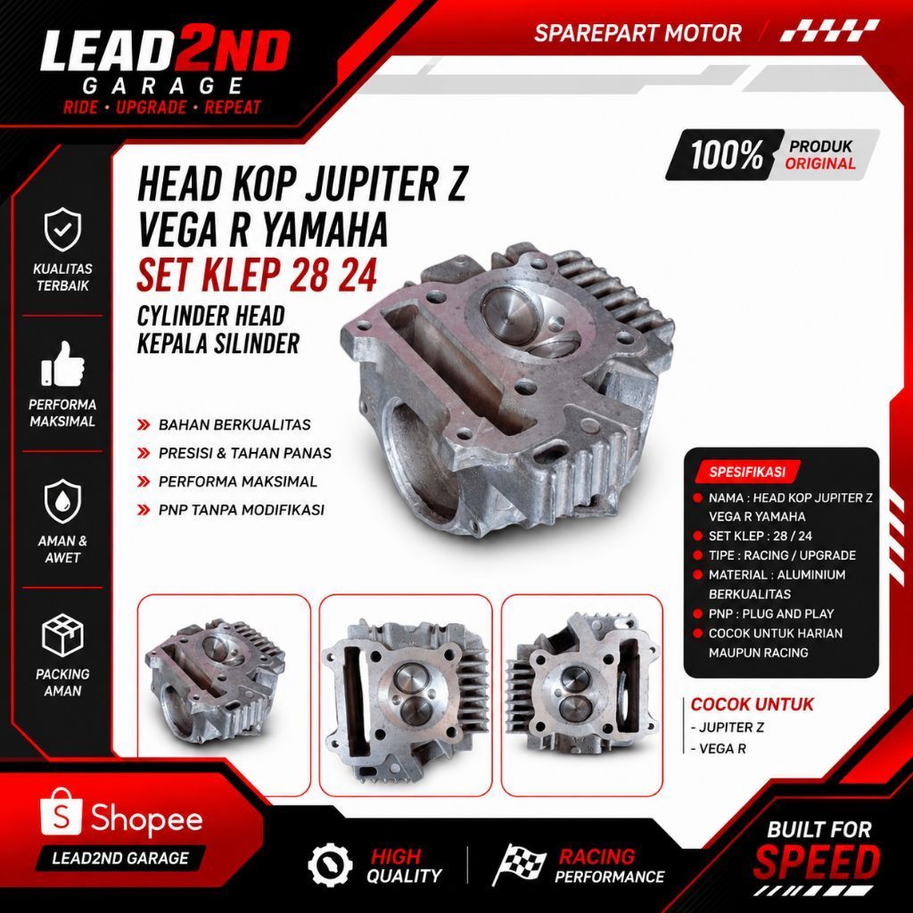 Head Kop Jupiter Z Vega R Yamaha Set Klep 28 24 Cylinder Head Kepala Silinder