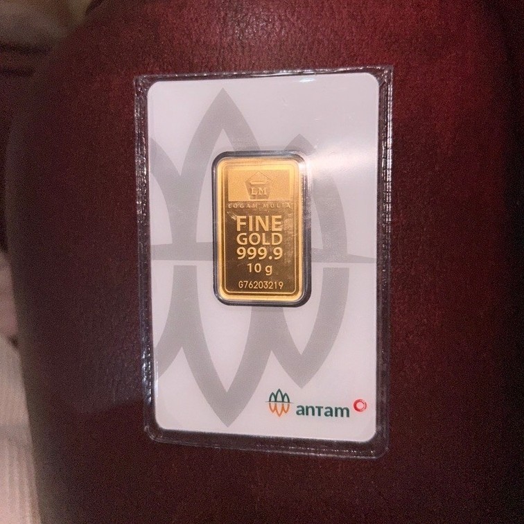 Emas Antam 10 Gram Certicard Original 24K | Bonus Baby Gold 0,001gr | Bukti Transaksi Tersedia
