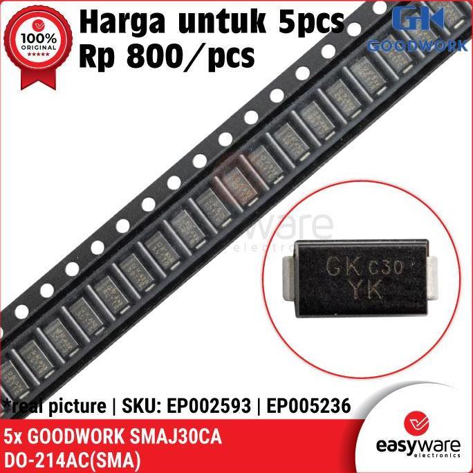 5PCS DIODA SMAJ30CA DO-214 TVS DIODE SMAJ30 CA SMA SMD 8.3A 400W EWE79