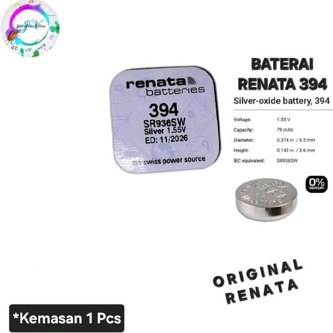 Myhome- Baterai Renata 394 Sr936Sw Baterai Jam Tangan Sr 936 Sw