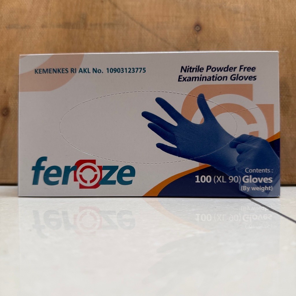 Powder Free Nitrile Blue Examination Gloves Feroze Glove Sarung Tangan Nitril Handscoon Handschoon H