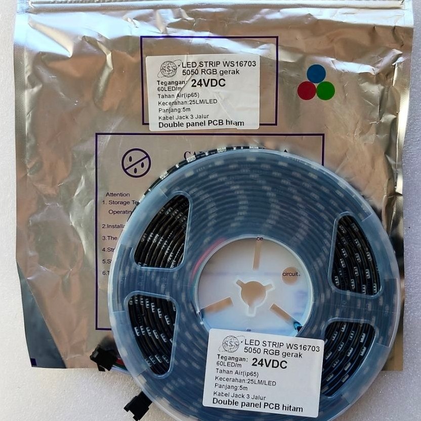 LED Strip Flexible 5050 RGB Gerak WS1903/2811 WS16703 24V 60 LED/m IP65