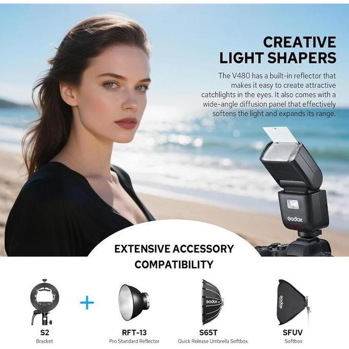 Paket Flash Godox V480 + Trigger X3 X3Pro X3 Pro V480 V 480 Canon Fujifilm Nikon Olympys Sony ORIGIN