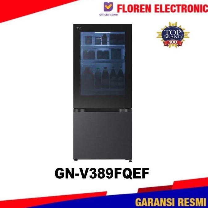 Allthebest- Kulkas LG 2 pintu GN-V 389 FQEF / GN-V389FQEF Bottom Freezer 368 Liter Freezer Bawah Bla