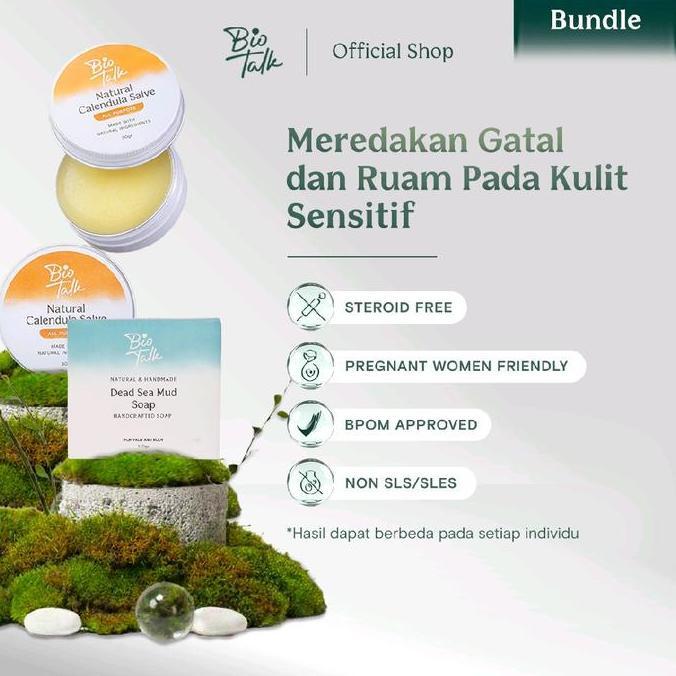 Biotalk Bundle Gatal dan Ruam | Salep Sabun Kulit Gatal Alergi Bagus Untuk Kulit Iritasi Ruam Melemb