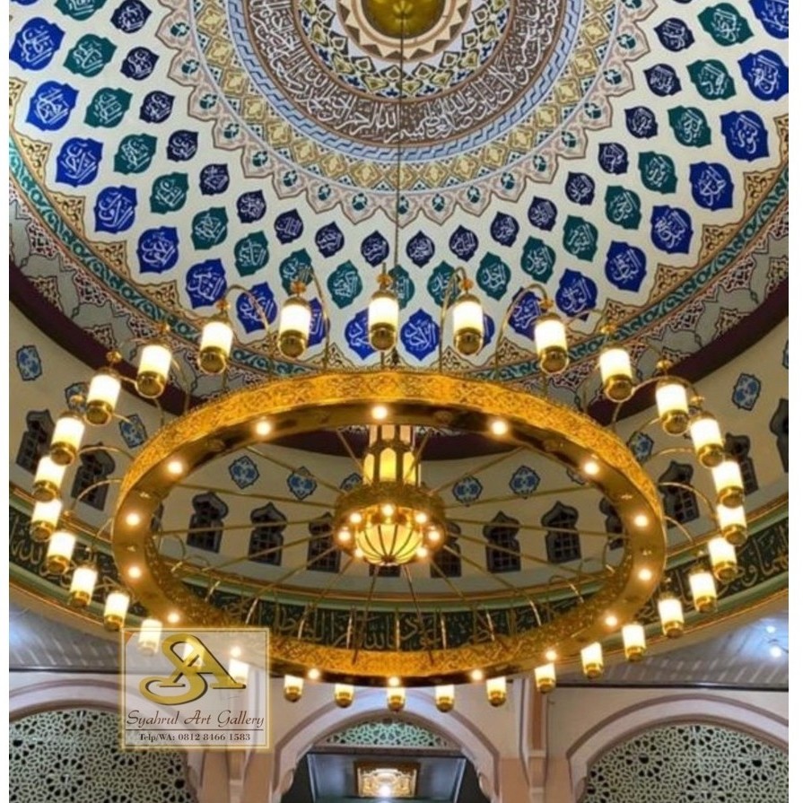Lampu Hias Masjid-Lampu Gantung Masjid-Lampu Kubah Masjid-Lampu Madinah-Diameter 5 Meter