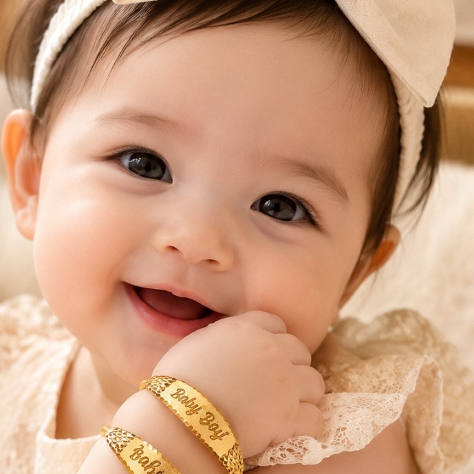 Gelang nama anak dewasa lapis emas ada tok 916
