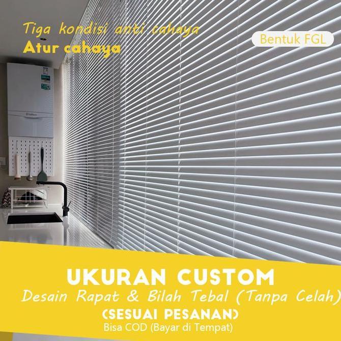 [BISA CUSTOM] Tirai Venetian Blind Aluminium - Anti UV & Privasi Maksimal, Kerai Jendela Minimalis T