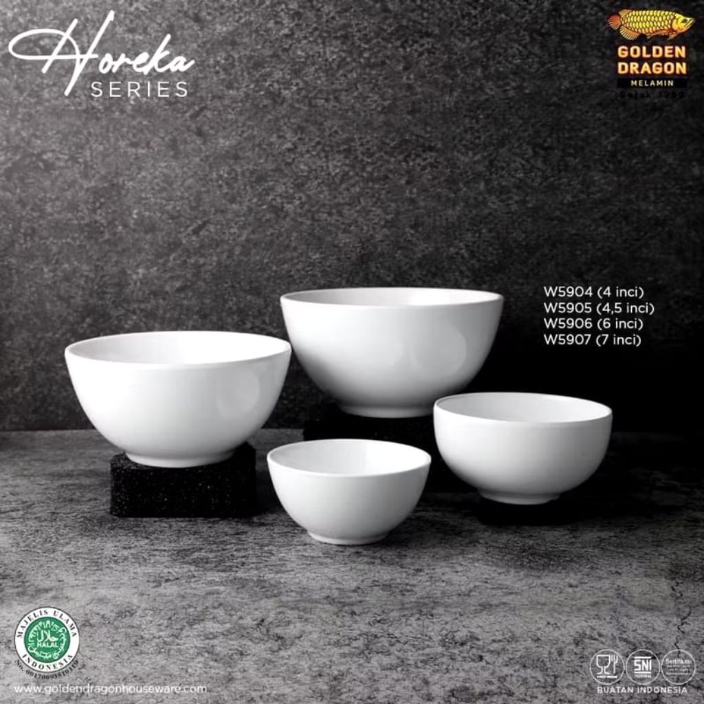 Mangkok Melamine 6inch  Horeka Premium Golden Dragon W5906