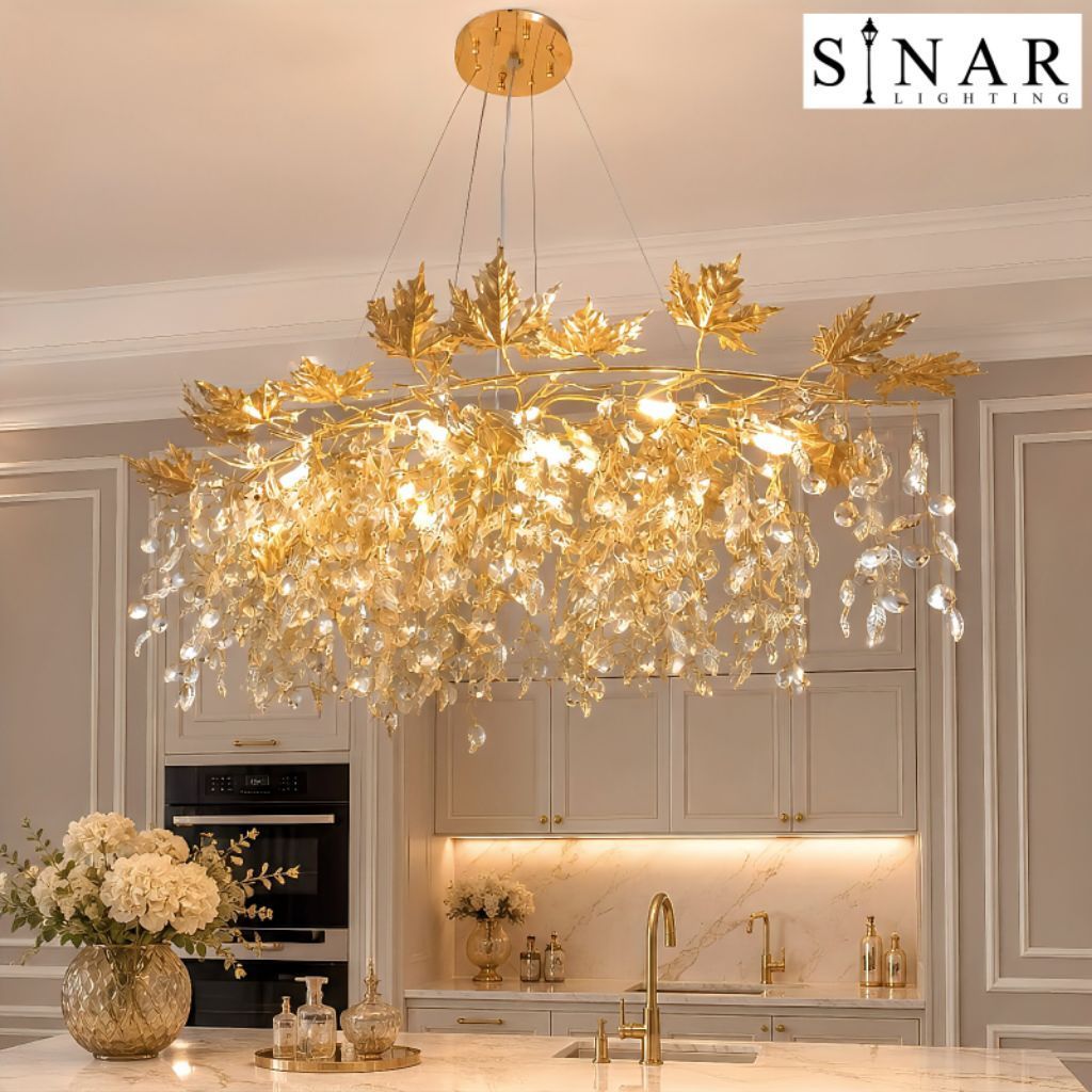 Lampu gantung Modern Gold ranting panjang 120 cm SD209