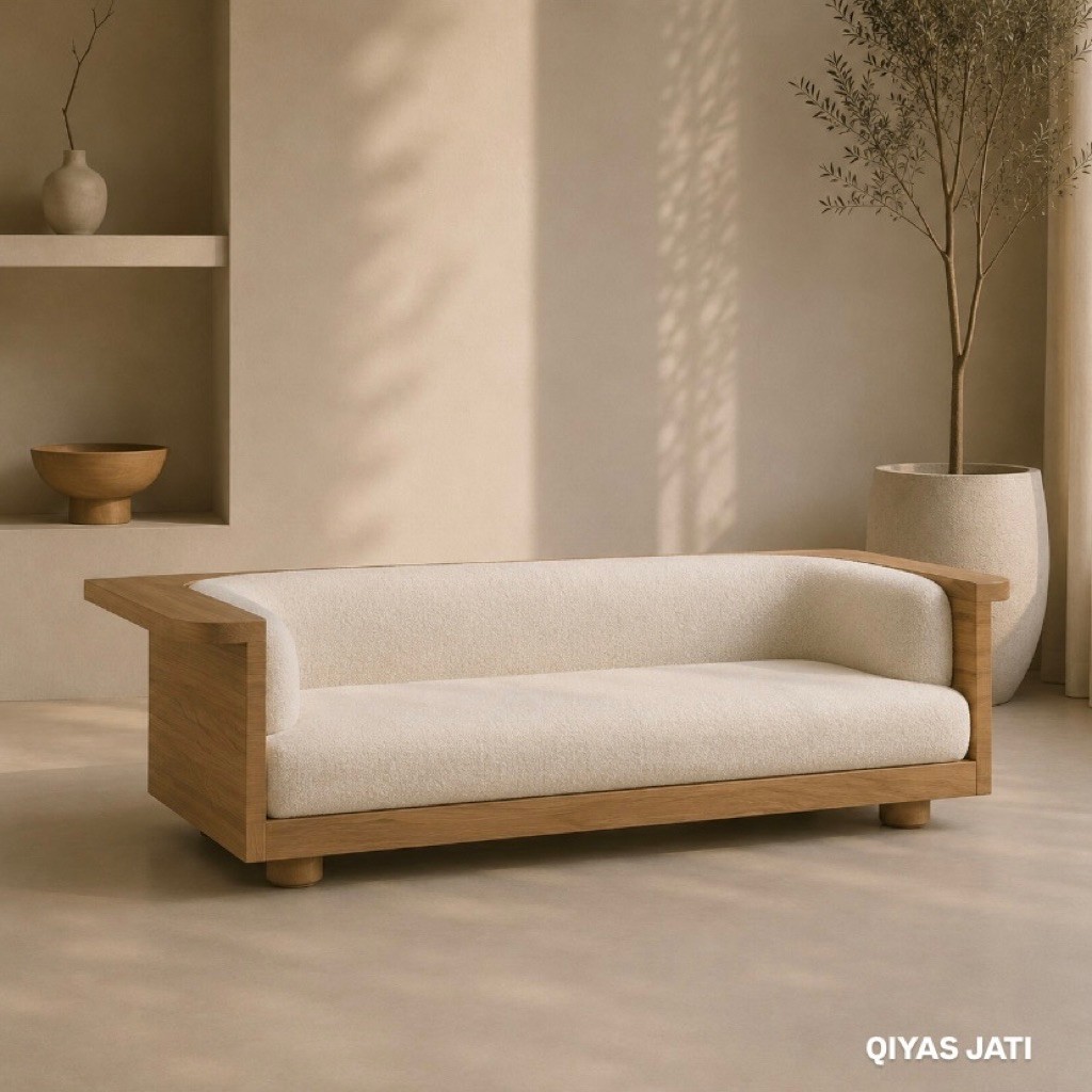 Sofa tv sofa lesehan sofa tamu 3 seater kayu jati minimalis