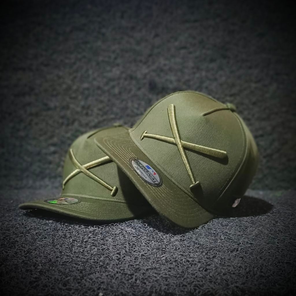 CROSBAT Full Hijau Army Topi Premium MLB Topi Hijau Army Full