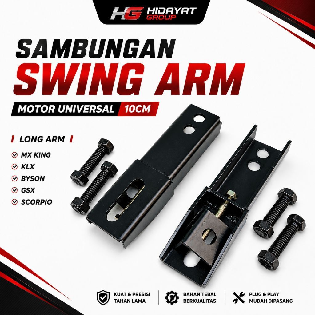 Sambungan Swing Arm Motor Universal 10CM | Long Arm MX King KLX Byson GSX Scorpio
