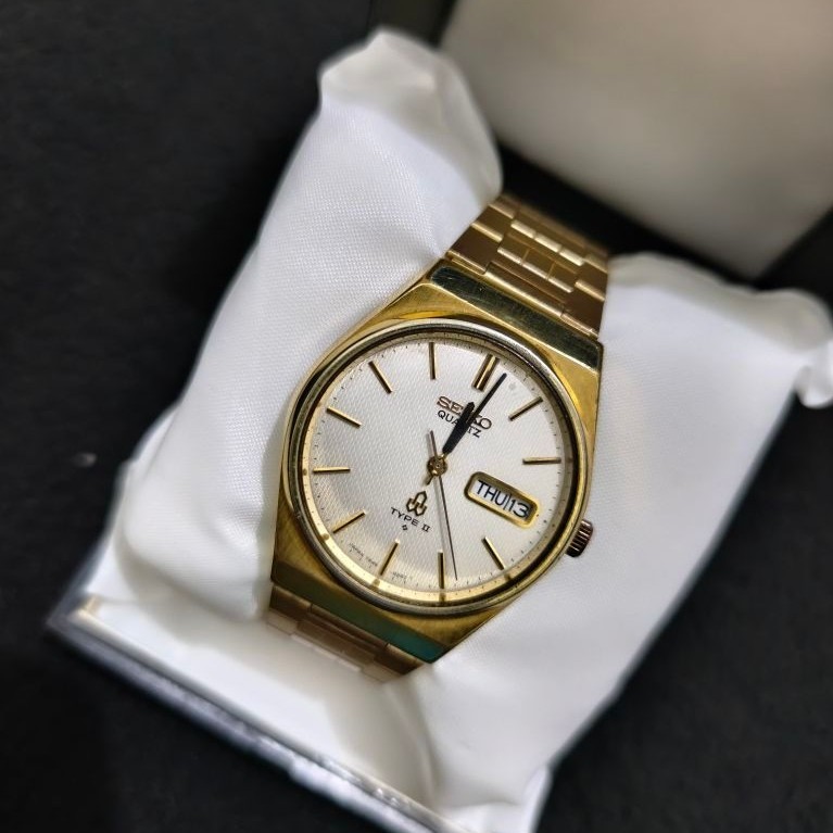 Seiko Quartz Type II Ref. 7546 Gold Textured Dial