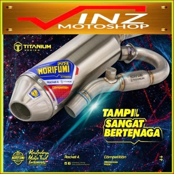 // KNALPOT NORIFUMI ROCKET 4 TITANIUM KOMPETISI KLX 140 CRF 150 WR 155 *