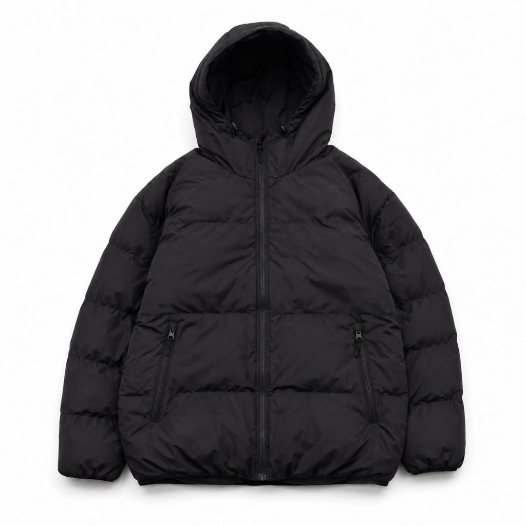 Uniqlo by GU Seamless Warm Padded Black Pria Wanita Windproof Bulu Angsa - Preloved Size - M