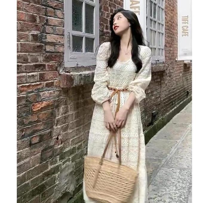 Dress Zora Lace Tiered  TM 51301 original Three M gaun wanita muslim import panjang oversize murah t
