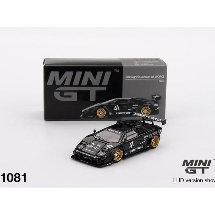 MiniGT 1081 - Lamborghini Countach LB WORKS Black Mini Gt MGT - Diecast Mobil Model Miniatur Scale C