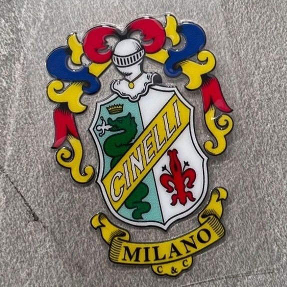 Sticker Decal DTF UV cinelli gazetta della strada milano cc logo emblem head tube sepeda emblem