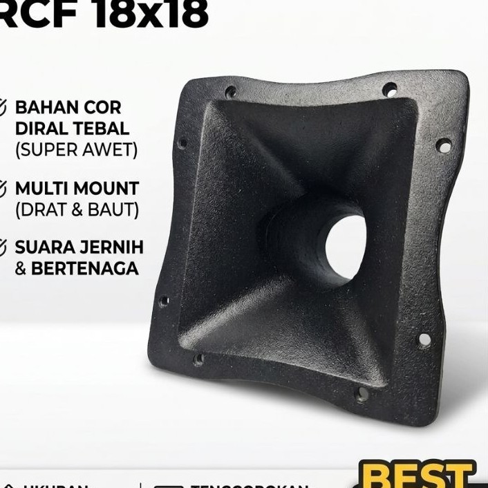 Horn Tweter Corong Tweter 18x18 RCF Ukuran 18x18x10 cm Bahan Cor Diral Multi Untuk Tweter Drat Dan B