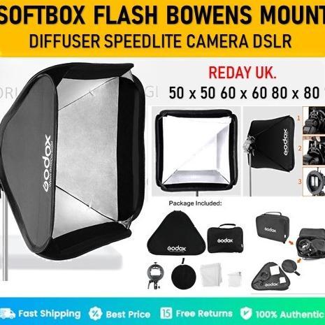 Godox 80x80cm S-Type Easy Folding Softbox for Flash Speedlite Mirrorless DSLR - For TT520 TT560 TT60