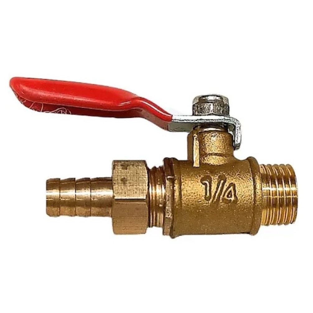 Mini Ball Valve Kuningan HATO ¼ Inch Original - Kran Kompresor Mini Ball Valve Selang Drat Luar Nepe