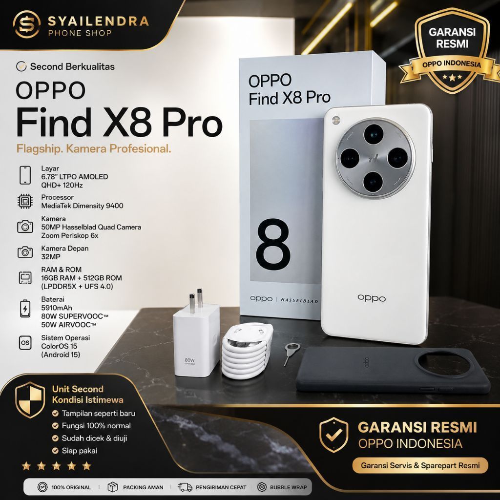 OPPO FIND X8 PRO 16/512GB SECOND ORIGINAL RESMI INDONESIA