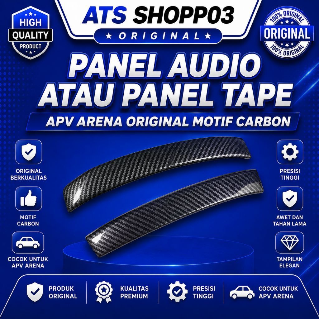 panel audio atau panel tape apv arena original motif carbon