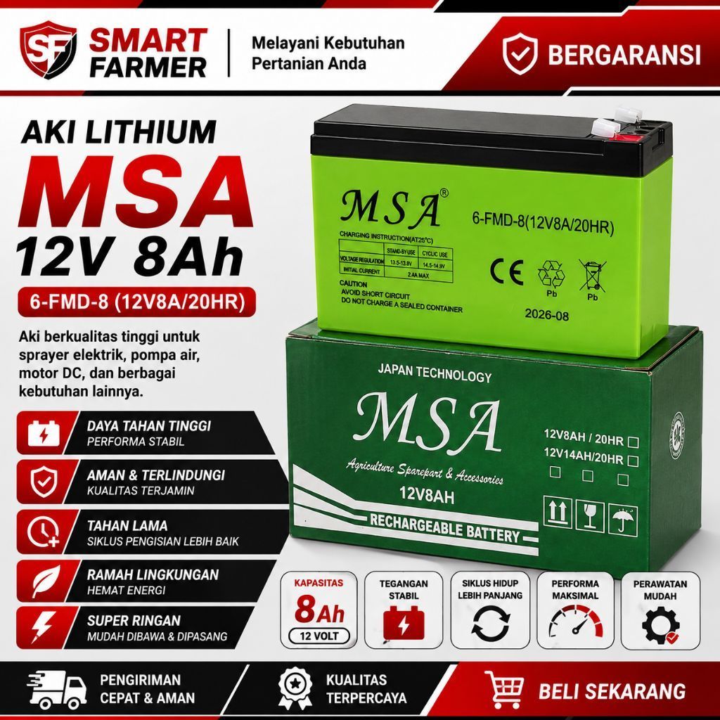 AKI BATERAI SPRAYER LITHIUM 8AH MSA
