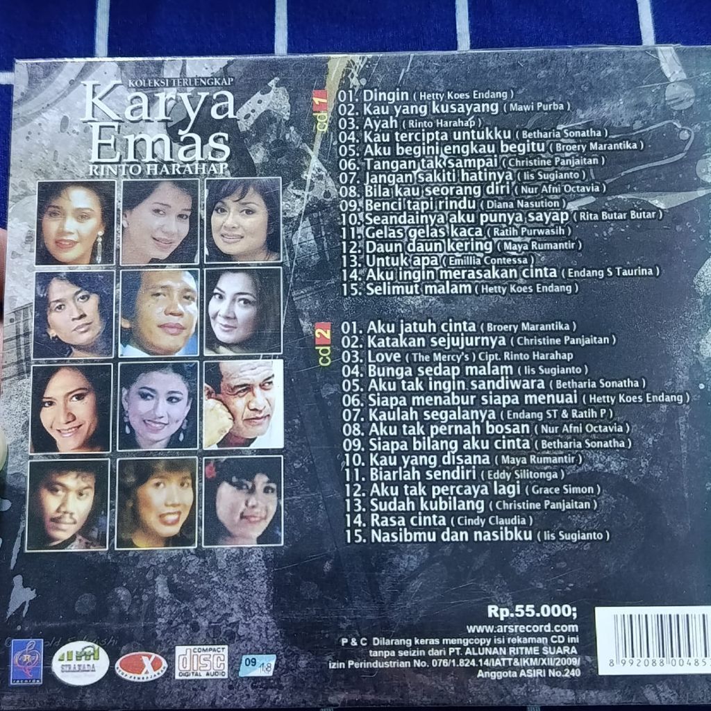 CD Karya Emas Rinto Harahap Koleksi Terengkap 2 CD Album Lagu