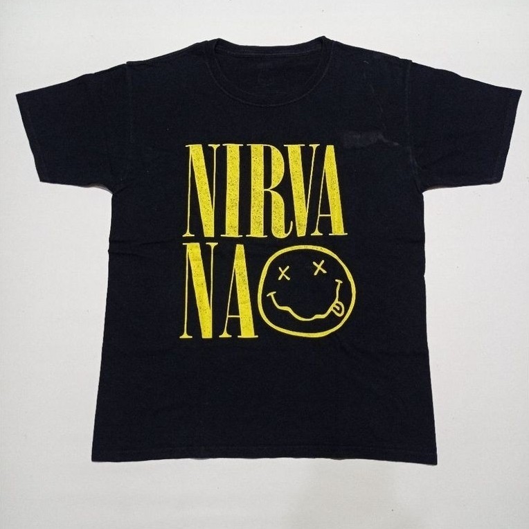 Kaos Band Nirvana Official Merchandise Warna Hitam Size XL Fit M Second Brand Nirvana