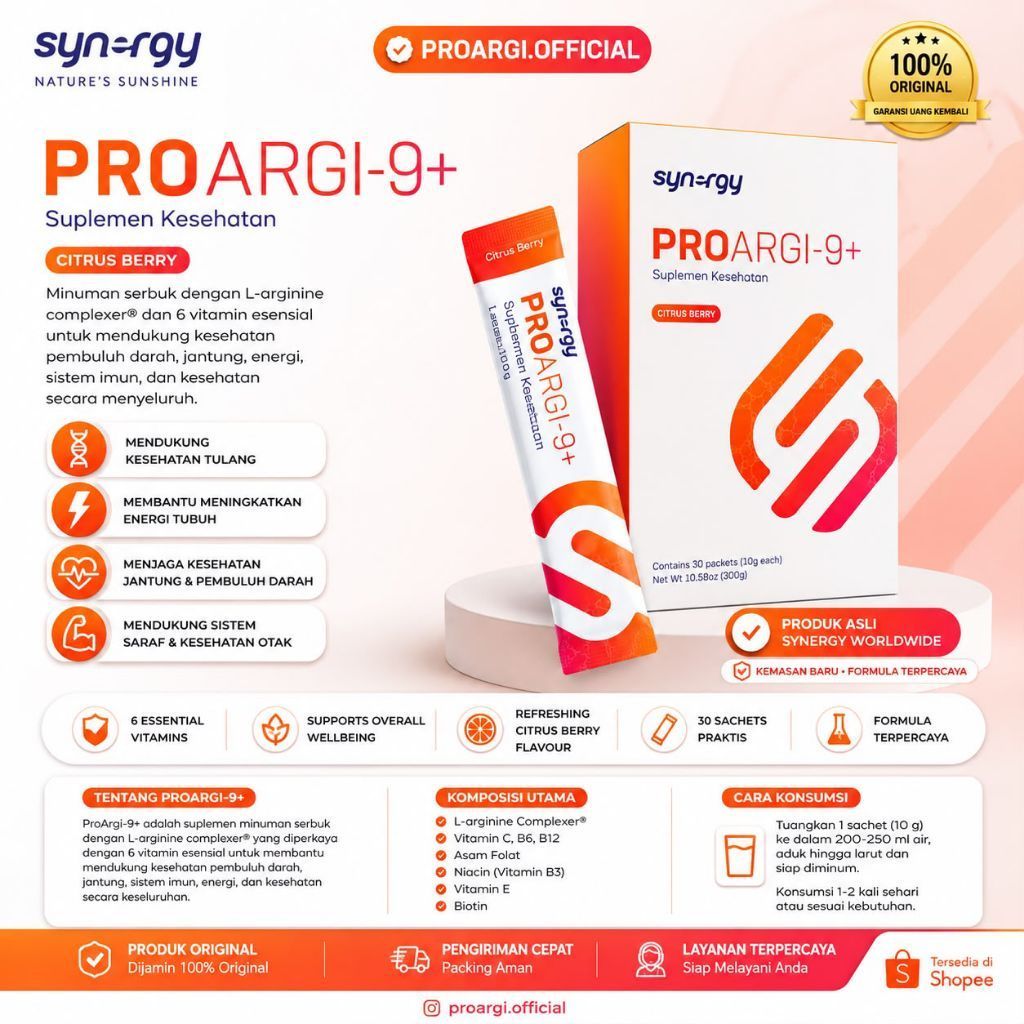 (produk original) Synergy Proargi 9 Plus Asli - proargi 9 plus original - Suplemen Kesehatan Jantung