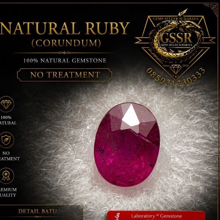 Natural Ruby (Corundum) Asli Bersertifikat | Collector's Item