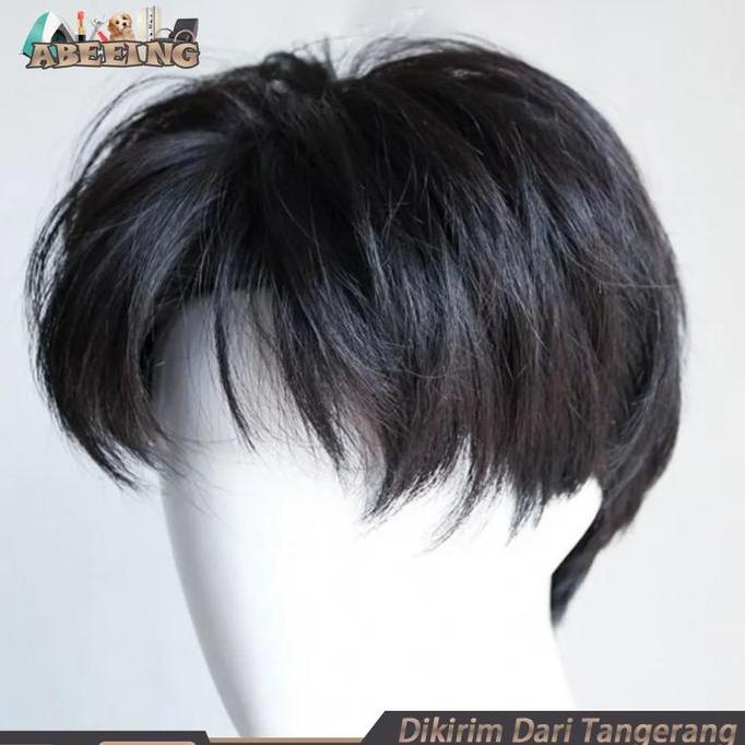 Rambut Wig Pria Pendek | Wig Pendek Pria | Rambut Palsu Cowok Keren
