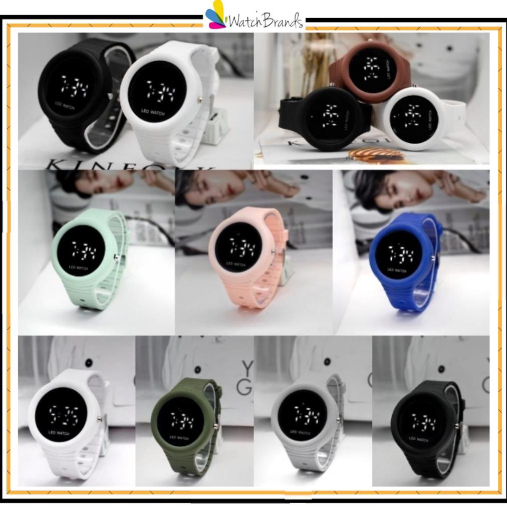 diskon wbs jam tangan led digital pria wanita rubber electronic fashion couple anak remaja premium r