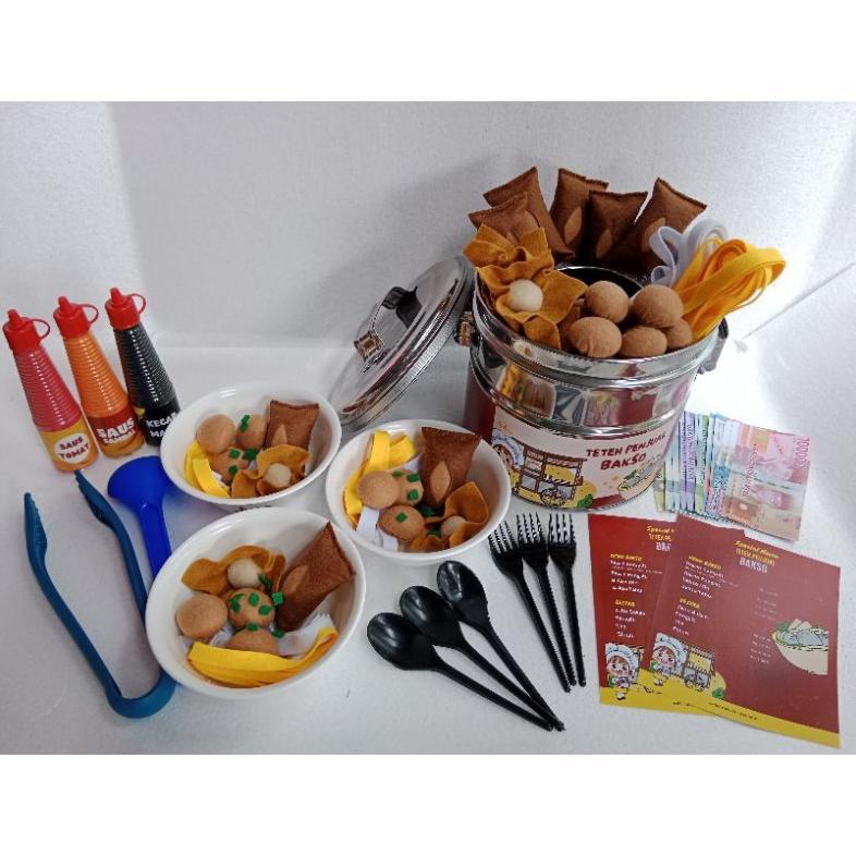 Teteh Penjual Bakso / Abang Penjual Bakso / Sensory Play / Mainan Anak / Prented Play / Edukasi Anak