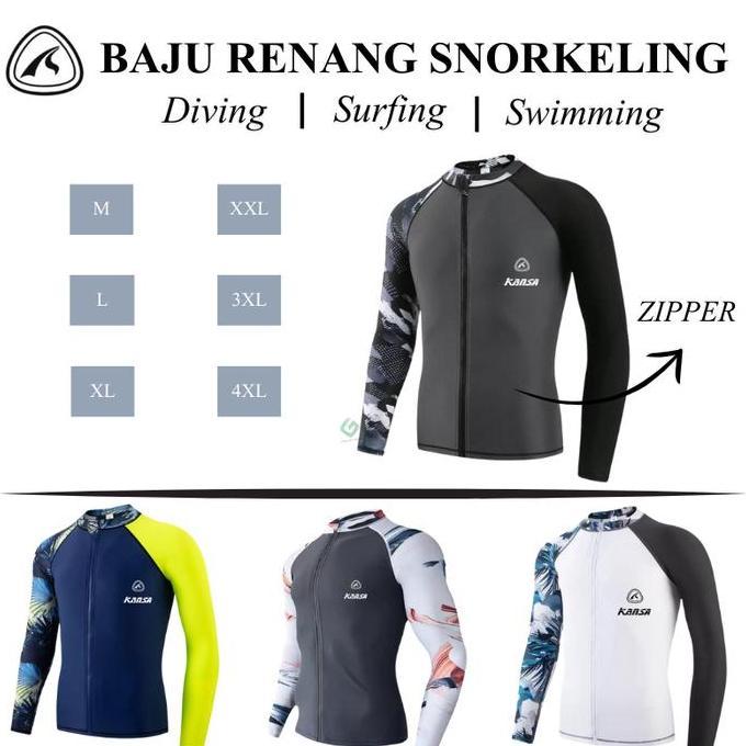 Jaket Selam Diving Snorkeling Men's 0.5mm Lycra Anti-Jellyfish Lengan Panjang Baju Diving Jaket Rash