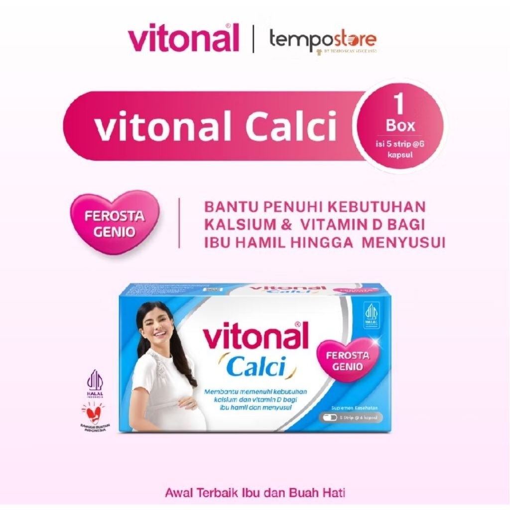 Vitonal Calci Kapsul Suplemen Kalsium Ibu Hamil & Menyusui