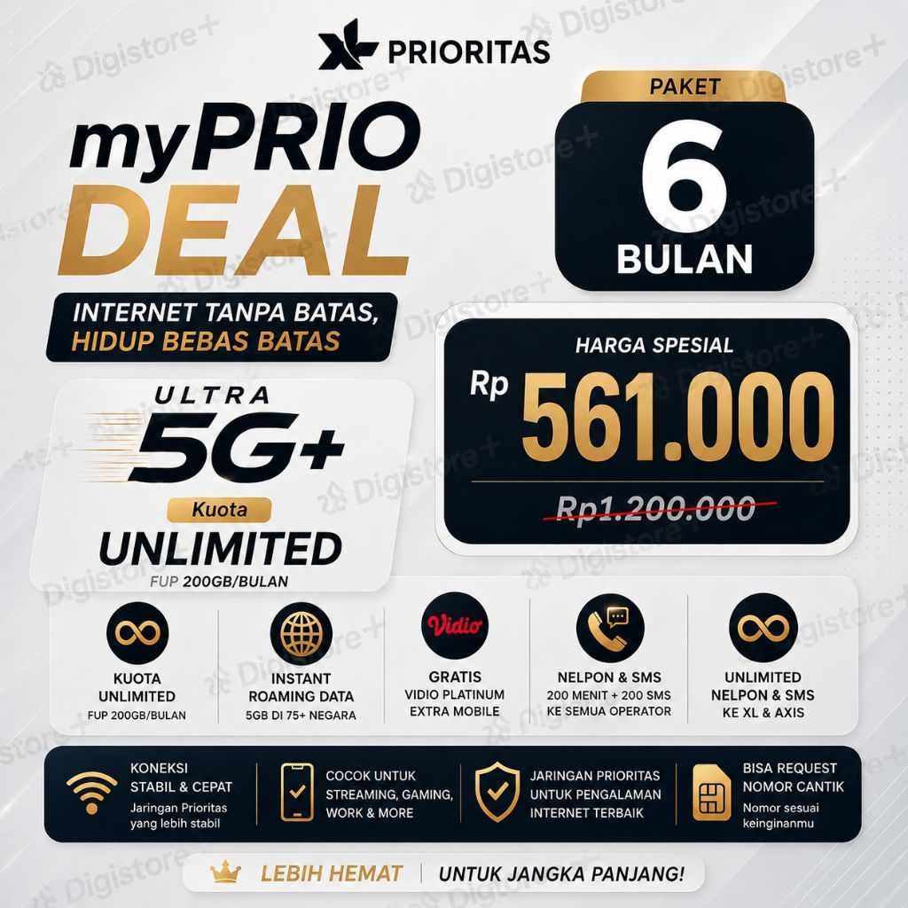 XL PRIORITAS UNLIMITED ULTRA 5G+ FREE REQUEST NOMOR JARINGAN 4G DAN 5G SUPPORT MODEM