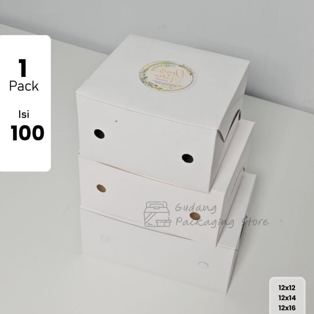 100 pcs / Dus Snack Polos / Dus Kue Polos / Ivory