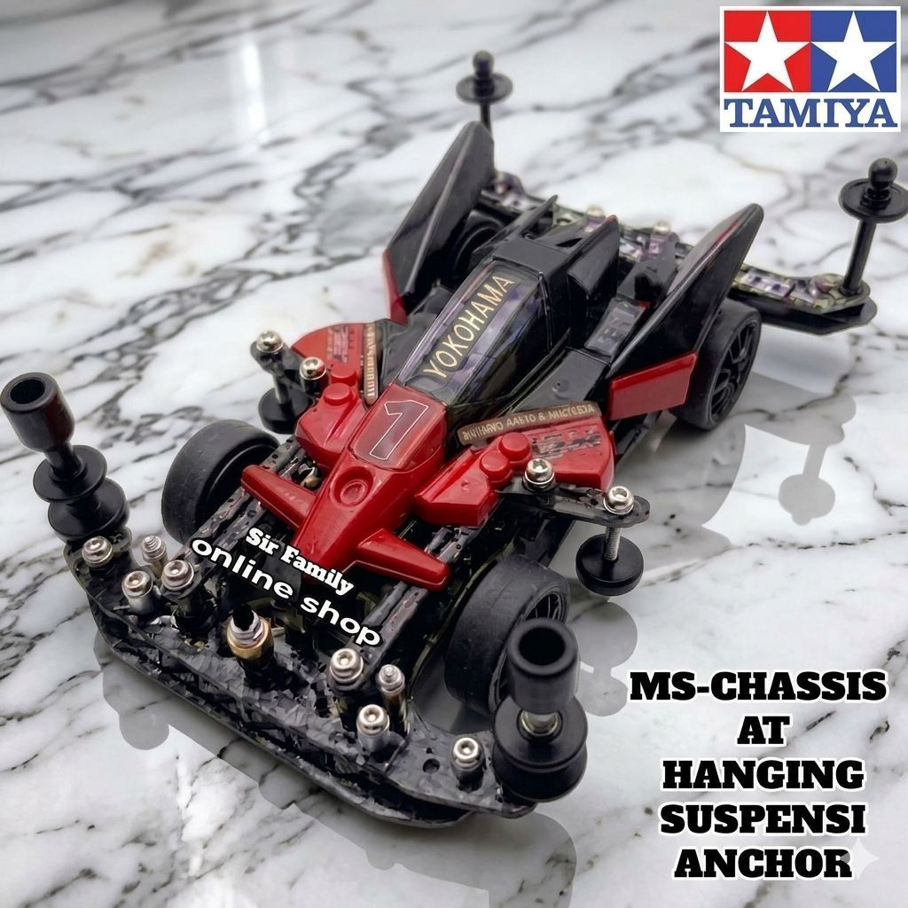 Original Tamiya STO / Open Class _ Tamiya MS-Chassis  Suspensi WB Red Black