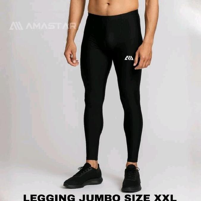 DV154 - Celana Legging Jumbo 2XL Pria Panjang Sport Olahraga Legging Baselayer Pria