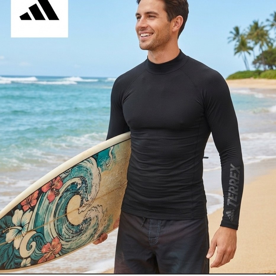 ADIDAS TERREX RUSHGUARD CLIMALITE Kaos Renang Surfing Pria  Olahraga Original Second