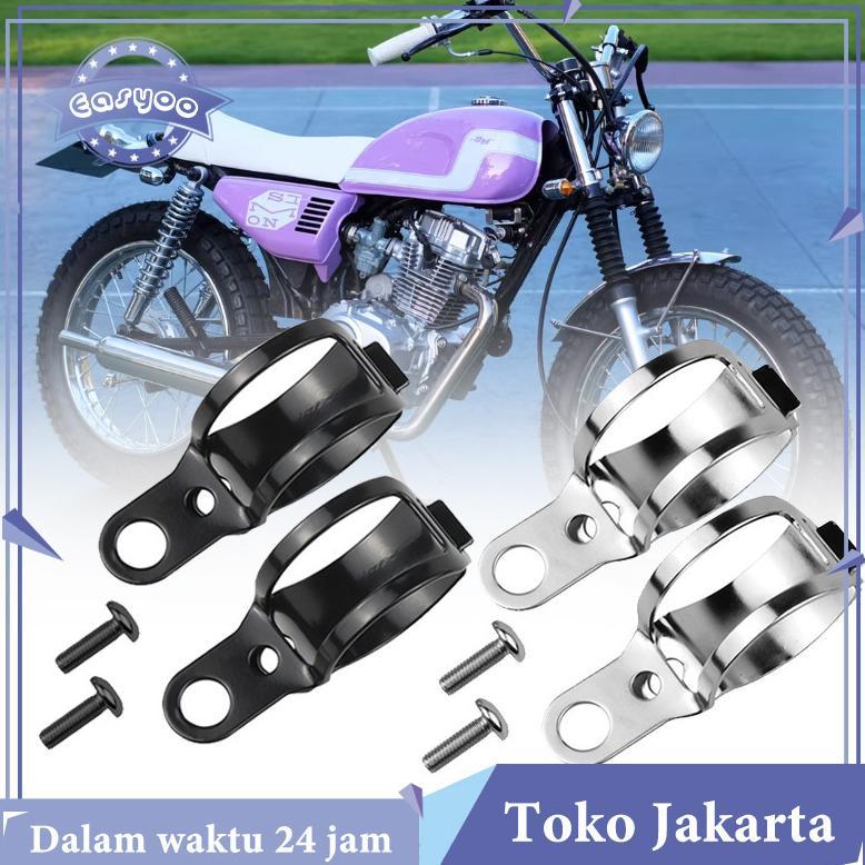 2pcs/Set Briket Lampu Tembak Motor Dudukan Lampu Sorot Holder Lampu Tembak Motor