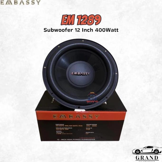 Speaker Embassy 12 Inch Doble Coil Subwoofer EM 1289 Spiker Bass