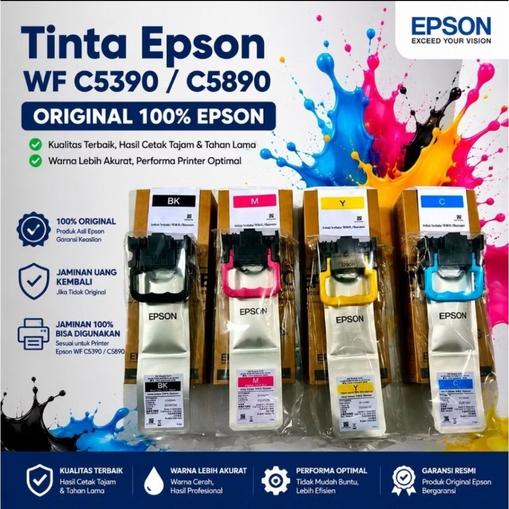 1 Set Tinta Epson Wf C5390/C5890 Original Printer Toner