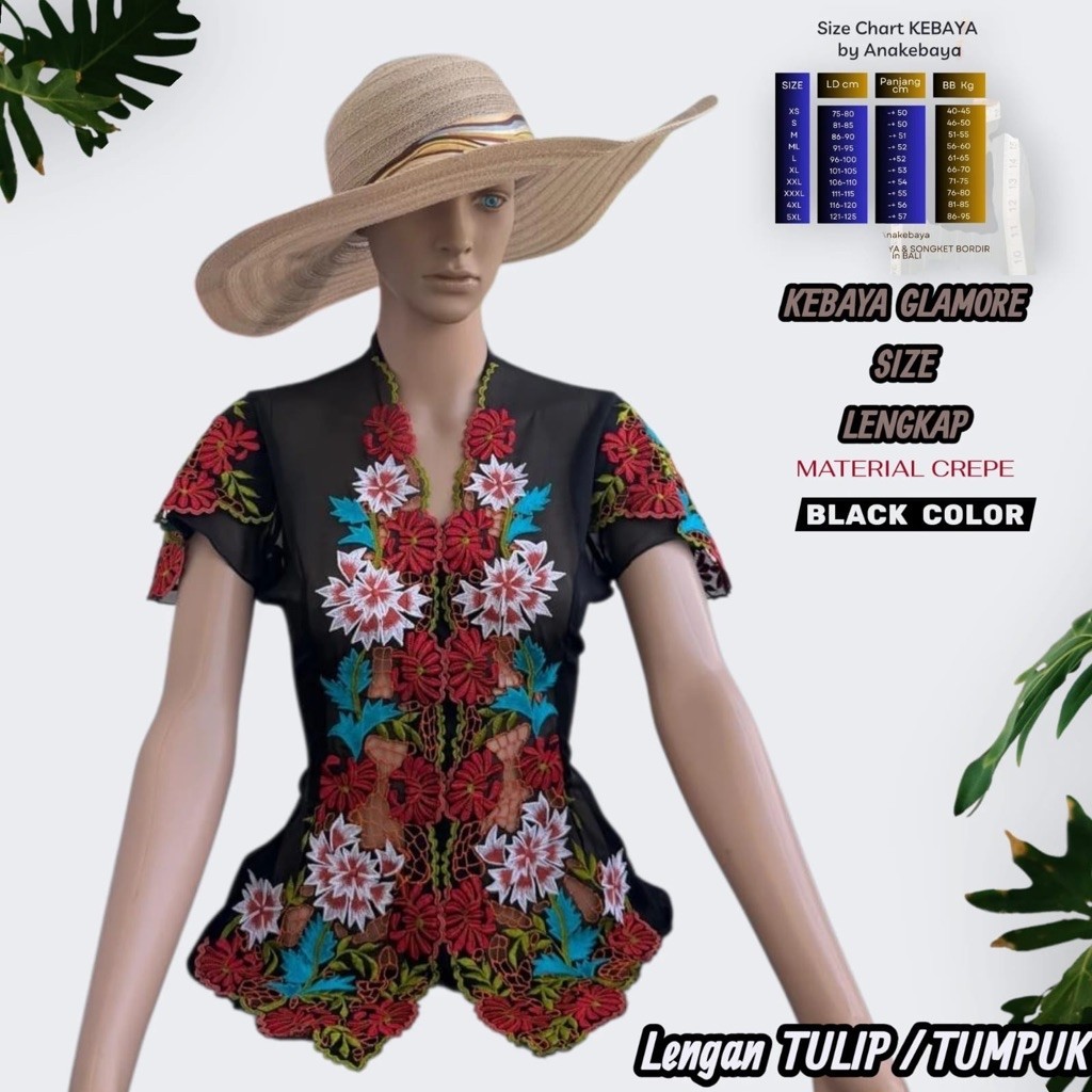 ANA KEBAYA MOTIF GLAMOR_ KEBAYA ENCIM LENGAN TULIP TUMPUK