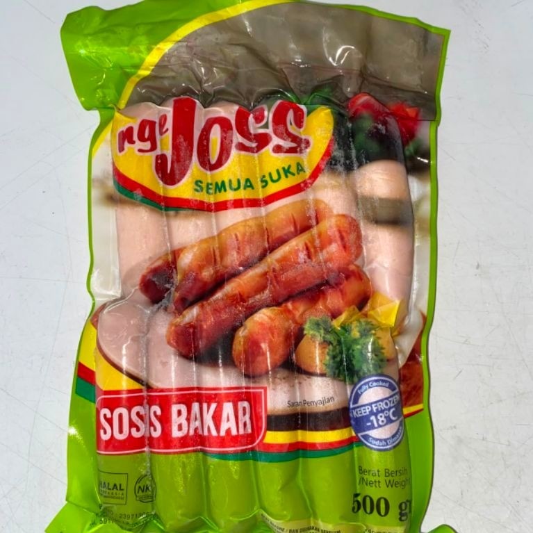 (INSTAN) Sosis Bakar Joss Isi 12pcs Rasa Bakar Pedas 500gr Praktis Masakan